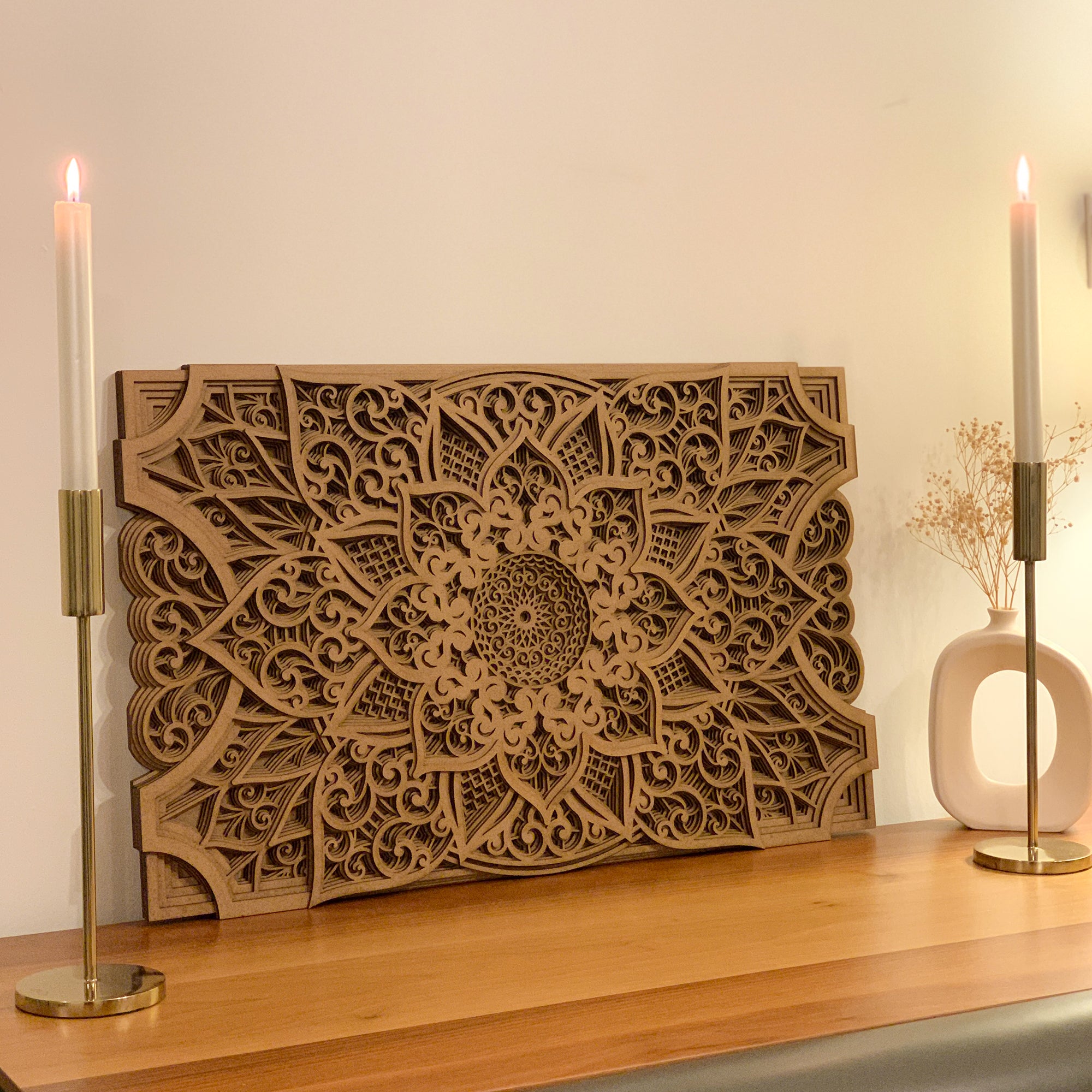 Stylish Wooden Mandala Wall Decor, Wood Wall Art Decor, Interior decoration, Mandala Wood Wall Art, Bedroom Wood Wall Panel Living Room Decor