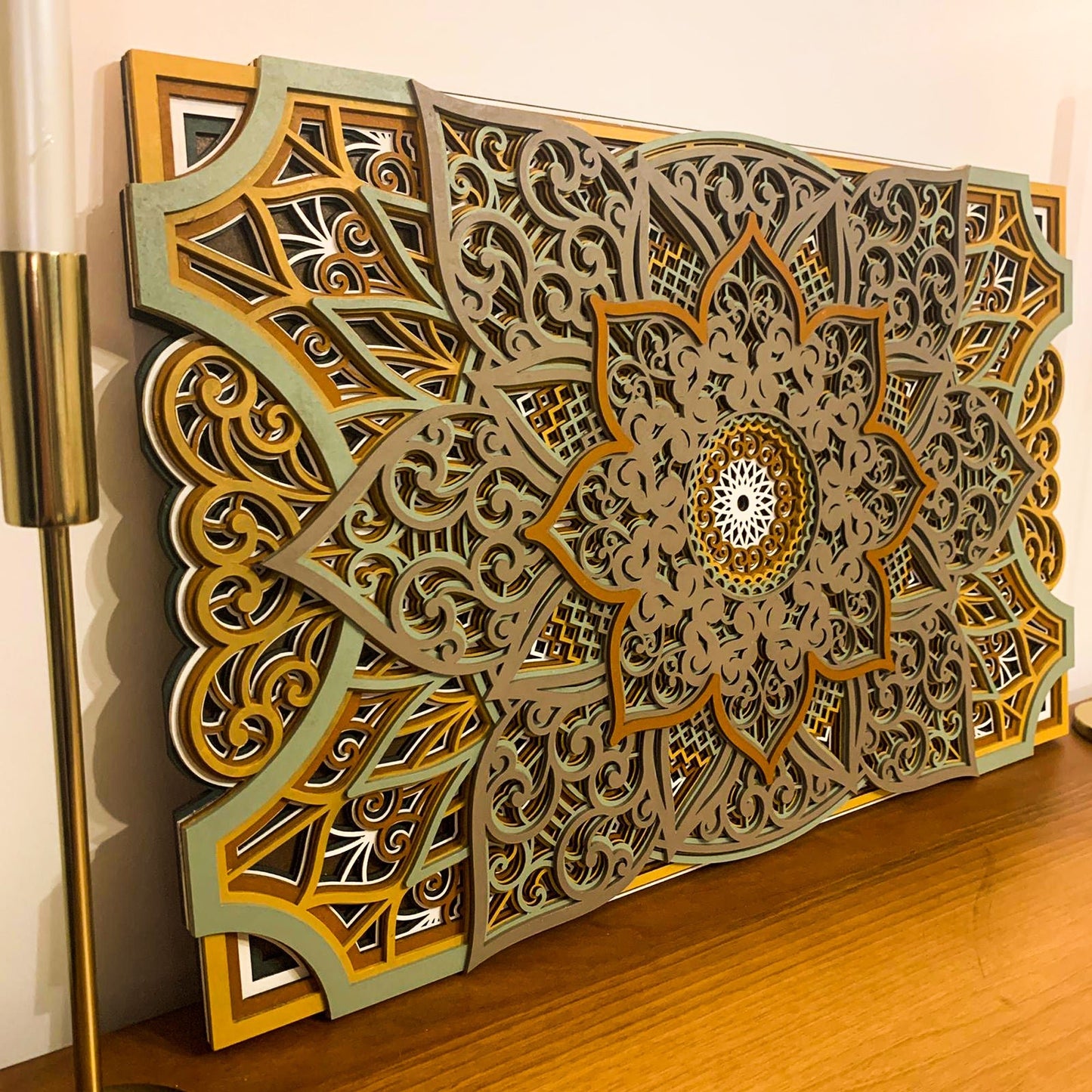 Stylish Wooden Mandala Wall Decor, Wood Wall Art Decor, Interior decoration, Mandala Wood Wall Art, Bedroom Wood Wall Panel Living Room Decor