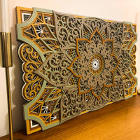 Stylish Wooden Mandala Wall Decor, Wood Wall Art Decor, Interior decoration, Mandala Wood Wall Art, Bedroom Wood Wall Panel Living Room Decor