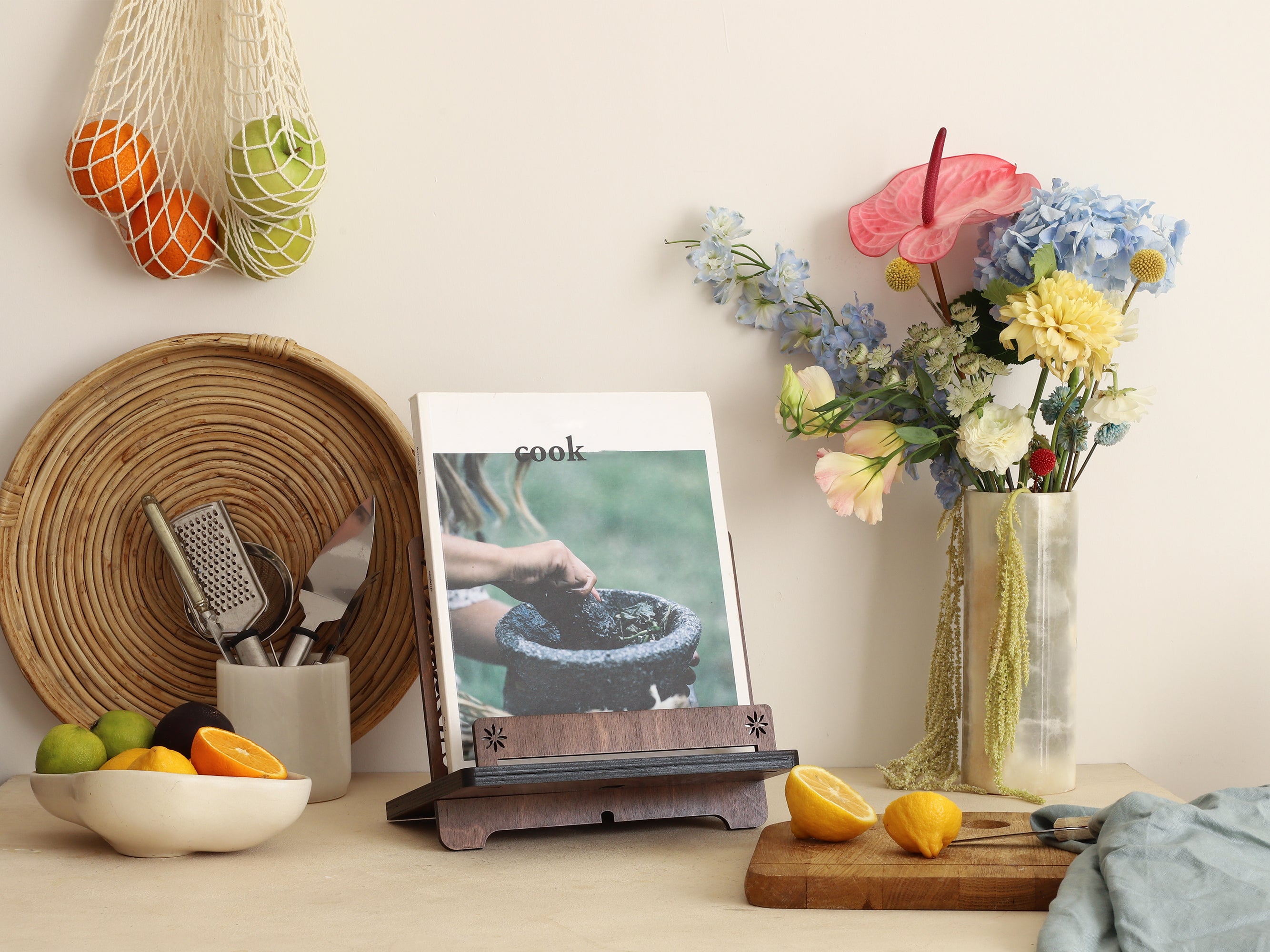 Set of table top Book Shelf with All in one Multifunctional Desk Organizer - Book Reading Stand