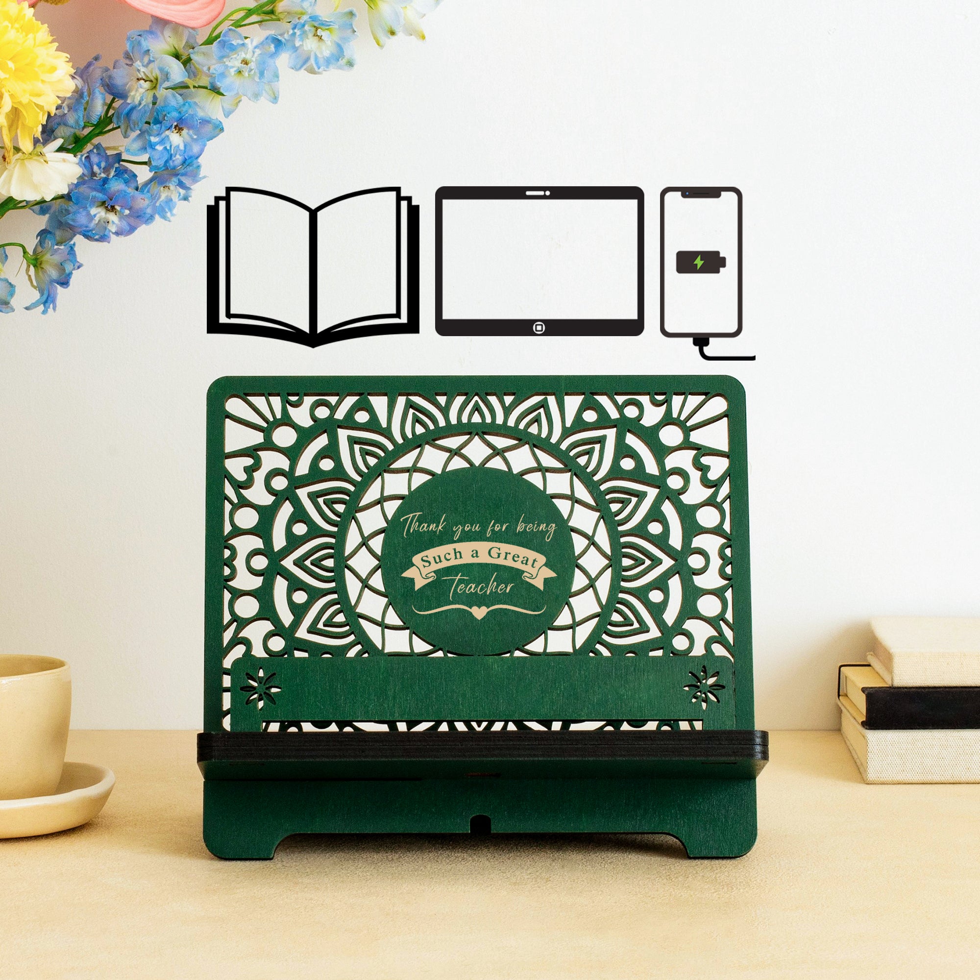 Personalized Book Reading Stand, Phone Stand and Tablet Holder, Birthday gift for wife, Birthday gifts for Women, Christmas gift for her, Mother's Day gift for Mom